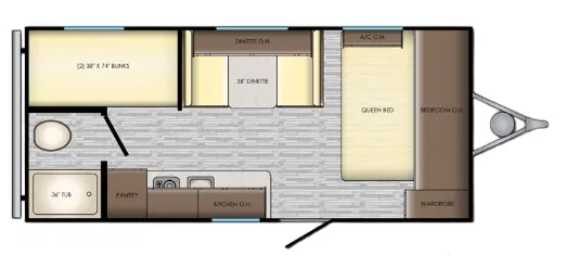 CrossRoads Zinger Lite 18BH floor plan