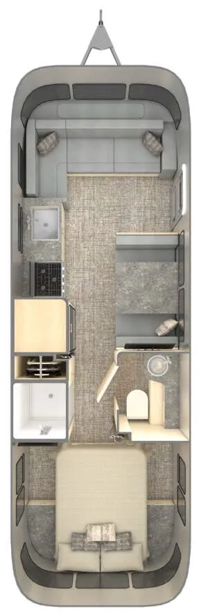 Airstream Flying Cloud 28RB floor plan