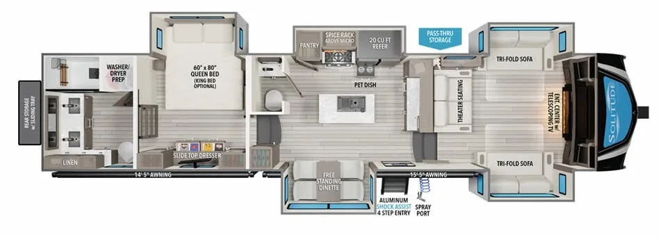 Grand Design Solitude 380FL floor plan