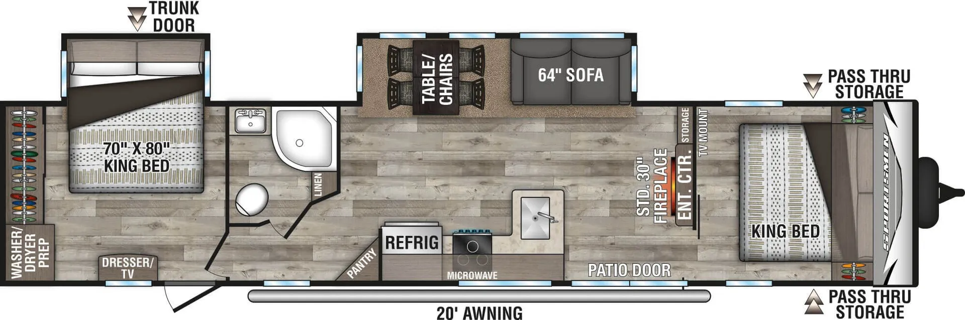 K-Z Sportsmen 362DB floor plan