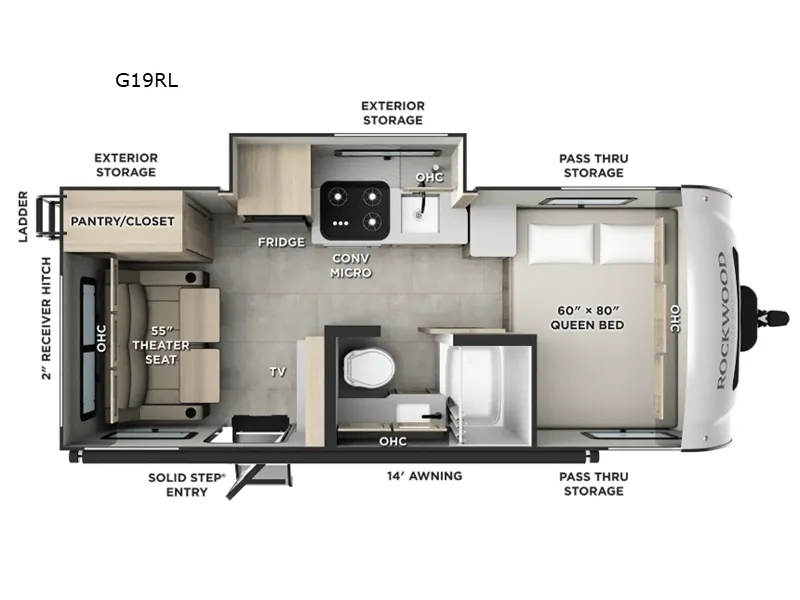 2026 Forest River Rockwood GEO Pro G19RL - Floor plan
