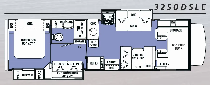 Forest River Sunseeker LE 3250DSLE floor plan