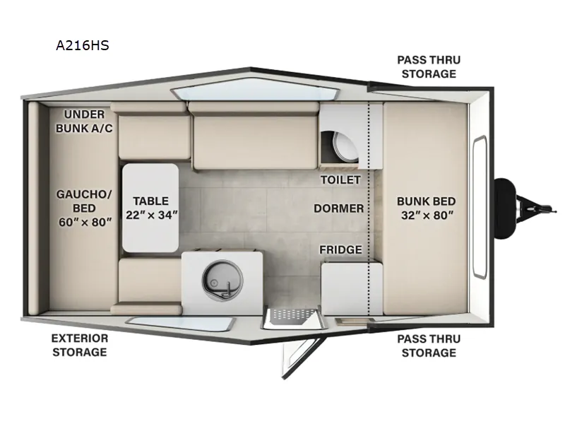 2026 Forest River Rockwood Hard Side A216HS - Floor plan
