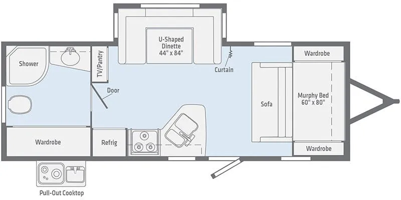 2022 Winnebago Minnie 2201MB - Floor plan