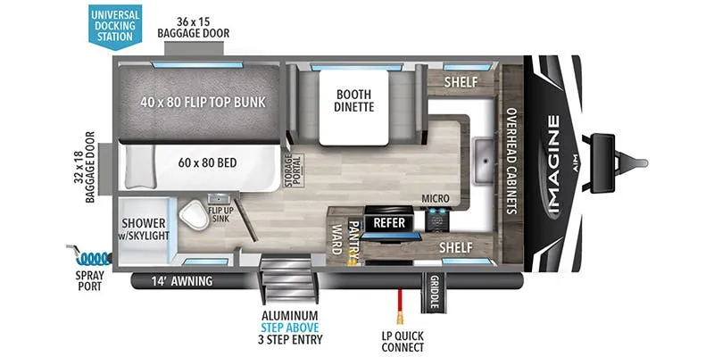 2024 Grand Design Imagine AIM 15BH floor plan