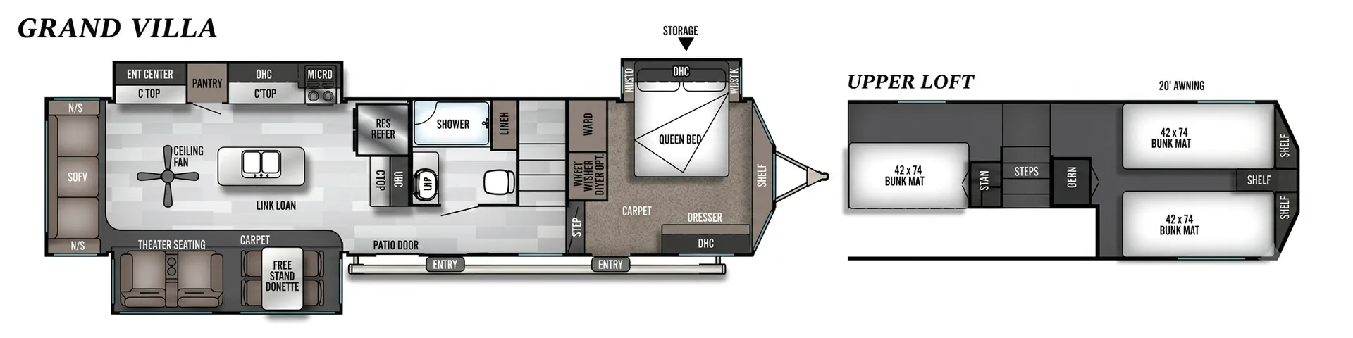 Forest River Salem Grand Villa 42DL floor plan