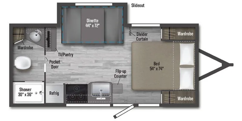 2024 Winnebago Micro Minnie 2108FBS floor plan