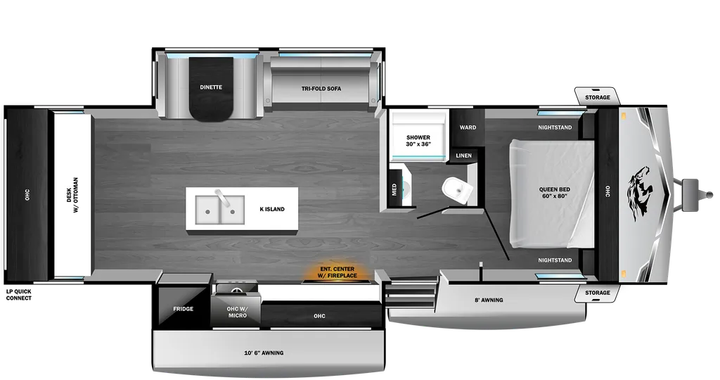 2026 Highland Ridge Open Range Range Lite 280MKI floor plan