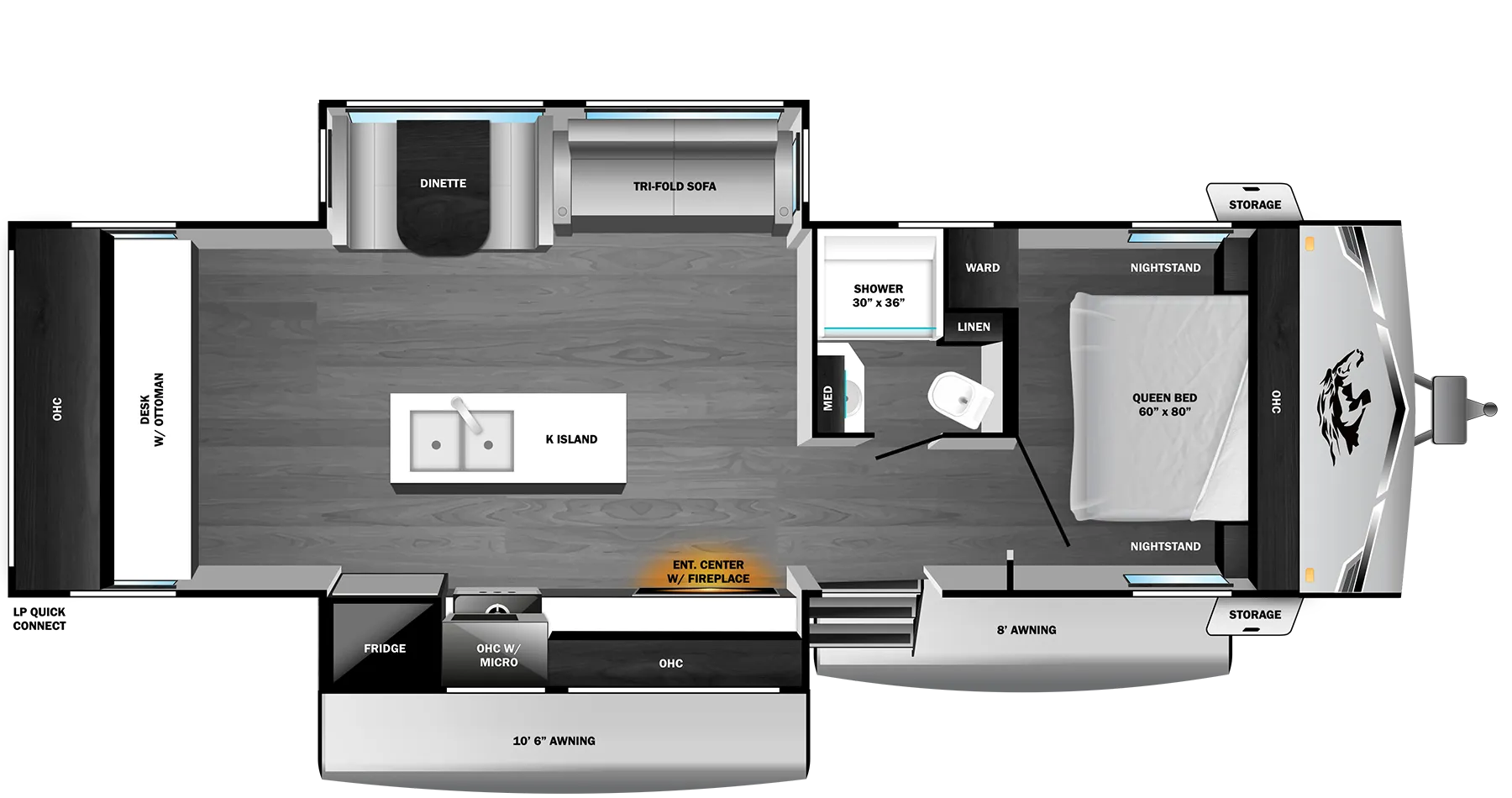2026 Highland Ridge Open Range Range Lite 280MKI - Floor plan