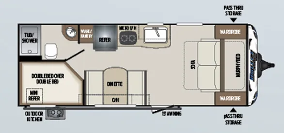 2020 Keystone Bullet Crossfire 2200BH floor plan