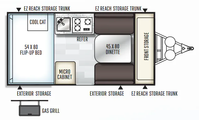 Forest River Rockwood Hard Side A122S floor plan