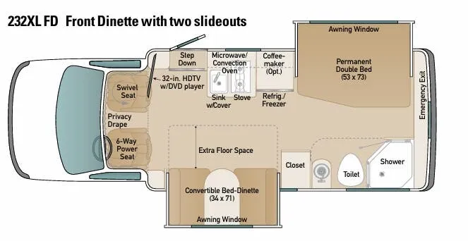 Coach House Platinum 232XL FD floor plan