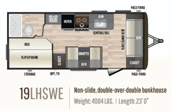 Keystone Hideout LHS 19LHSWE floor plan