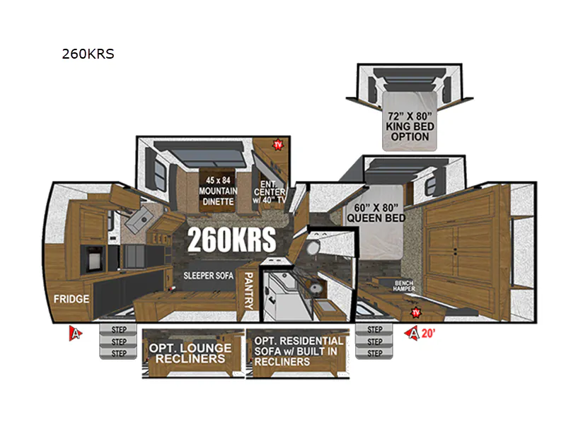2025 Outdoors RV Black Stone Titanium Series 260KRS - Floor plan