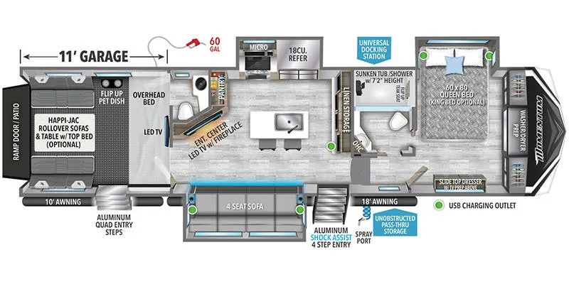 Grand Design Momentum M-Class 351MS floor plan