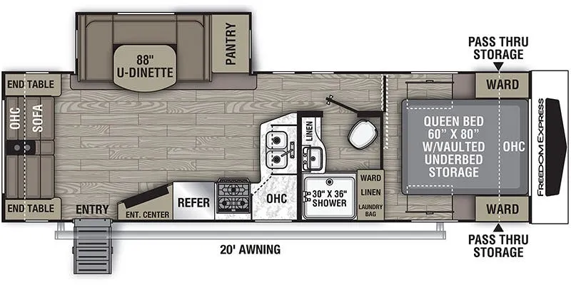 2018 Coachmen RV Freedom Express 279RLDS floor plan