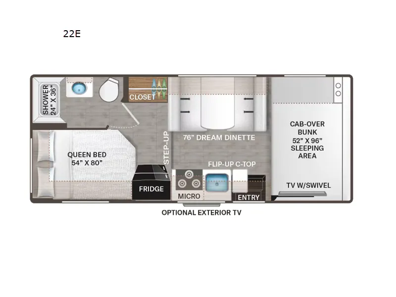 2023 Thor Motor Coach Freedom Elite 22FE floor plan