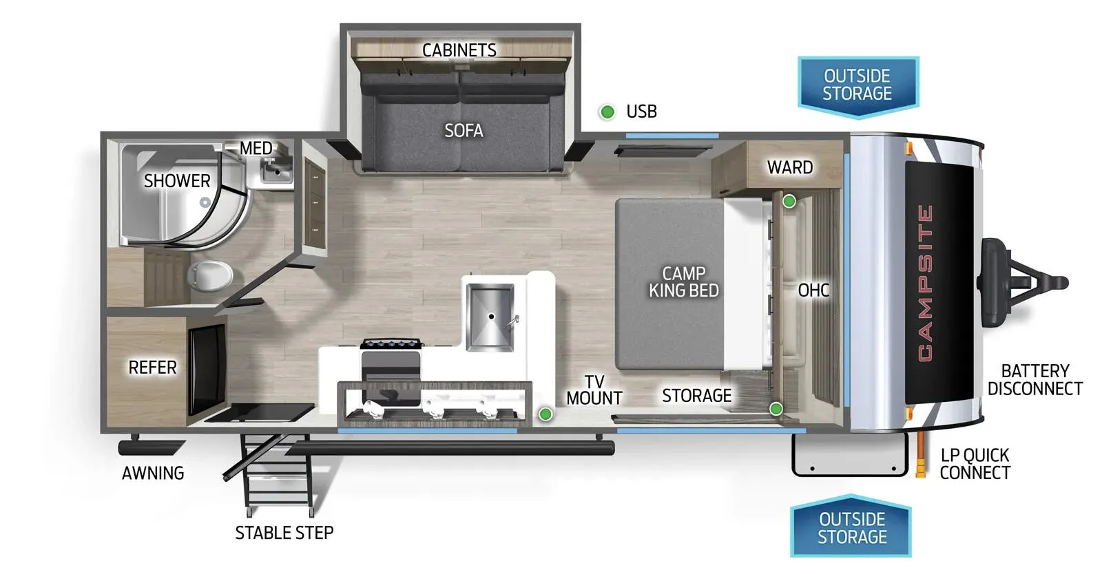 Forest River Campsite Ultra 19KB floor plan