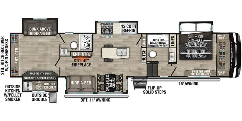 K-Z Durango D348BHF floor plan