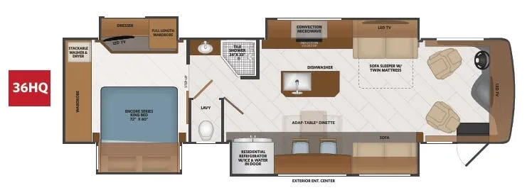 Fleetwood Discovery LXE 36HQ floor plan