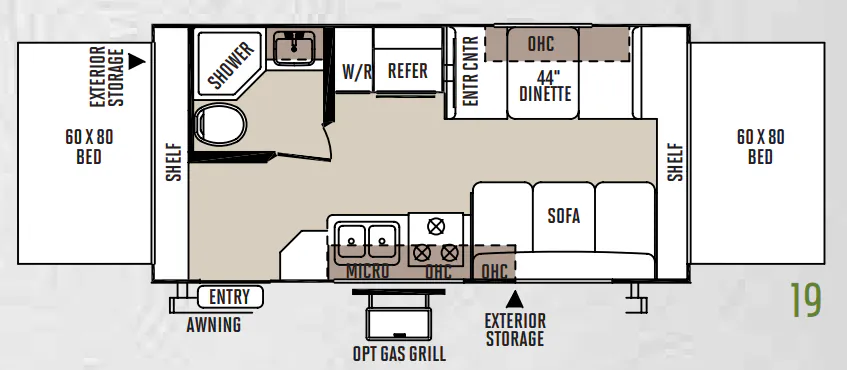 Forest River Flagstaff Shamrock 19 floor plan