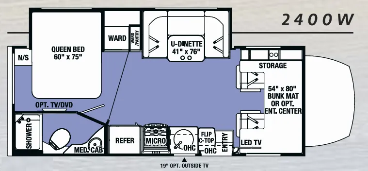 Forest River Sunseeker MBS 2400W floor plan