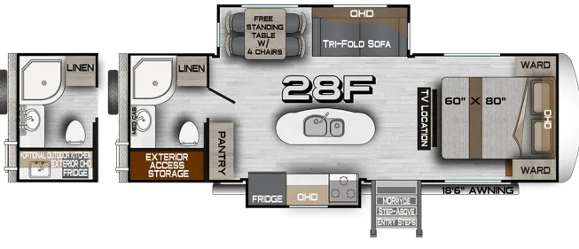 Northwood Arctic Fox North Fork 28F floor plan