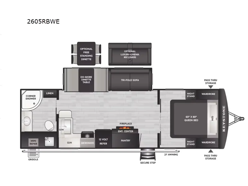 2026 Keystone Passport Super Lite 2605RBWE - Floor plan