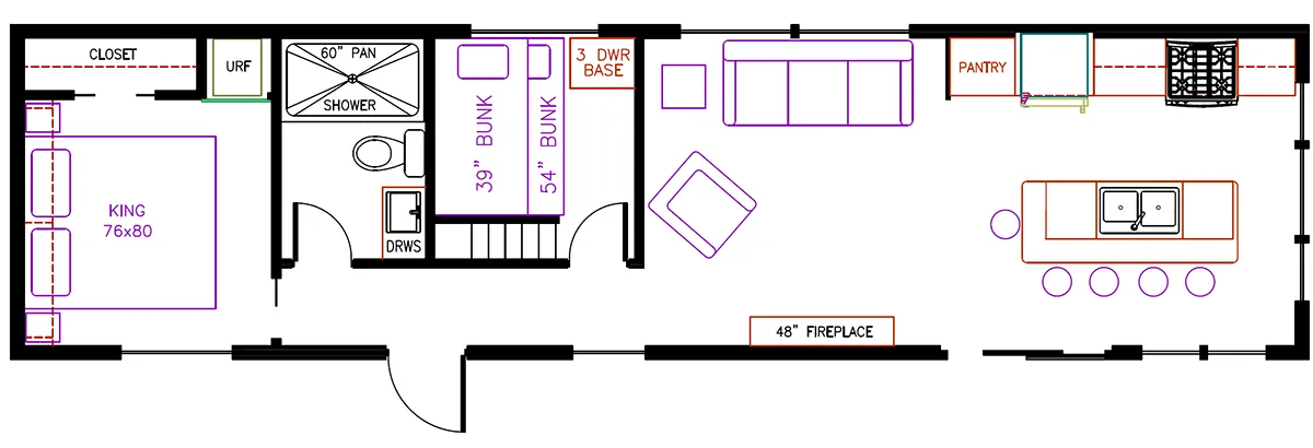 Elevation Park Model Company 5 Series 5-118CA floor plan