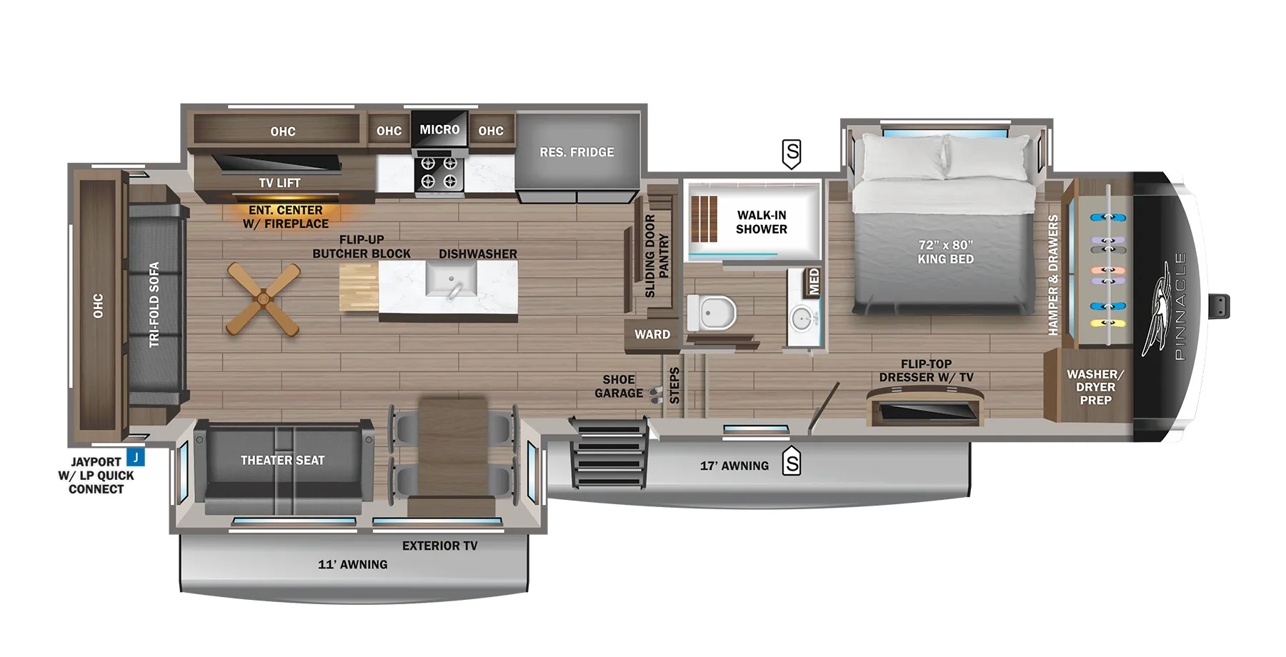 Jayco Pinnacle 36KPTS floor plan