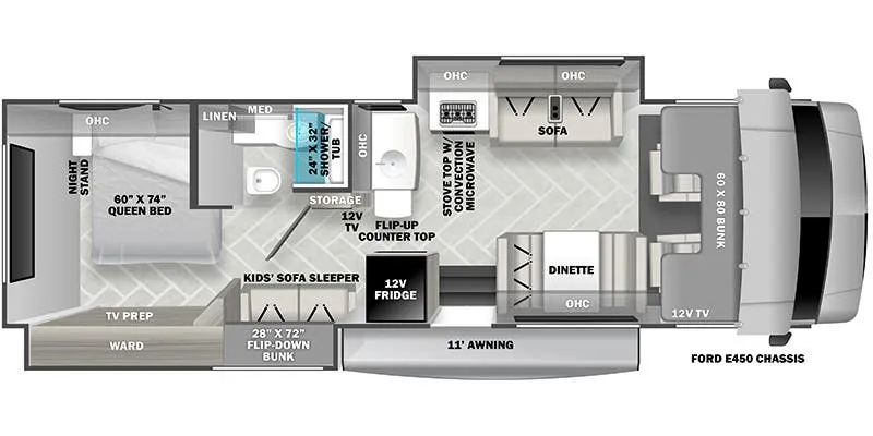 2024 Forest River Sunseeker 3250DS LE - Floor plan