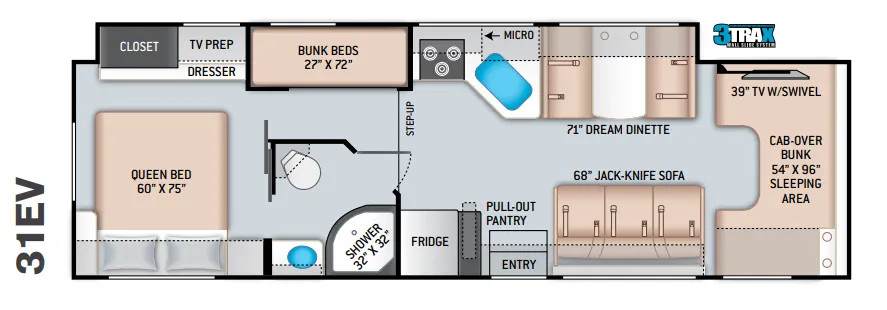 Thor Motor Coach Chateau 31EV floor plan