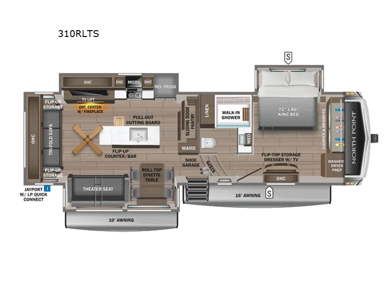 2026 Jayco North Point 310RLTS floor plan