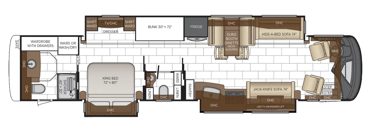 Newmar London Aire 4540 floor plan
