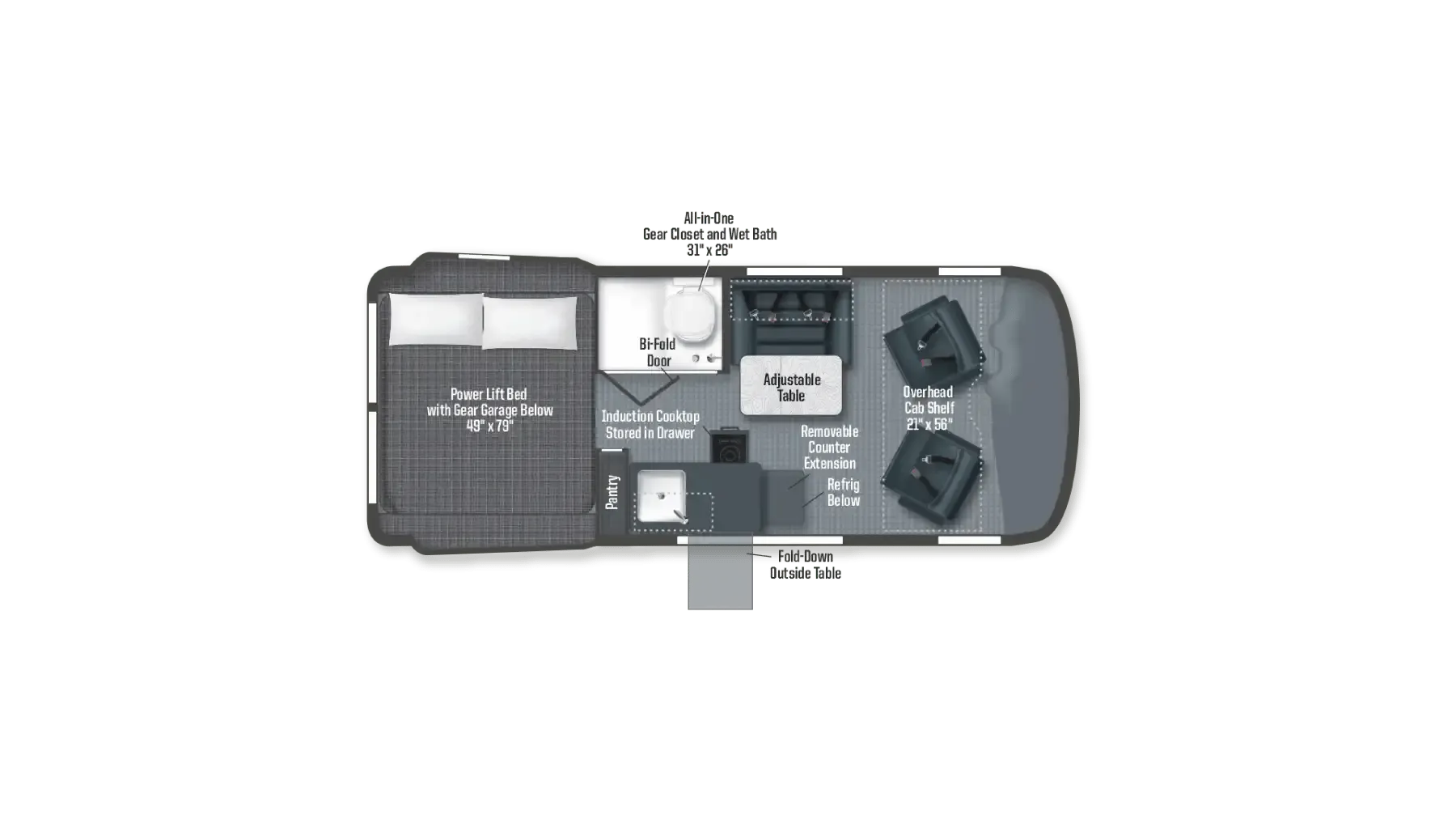 2027 Winnebago Revel Sport 44C - Floor plan