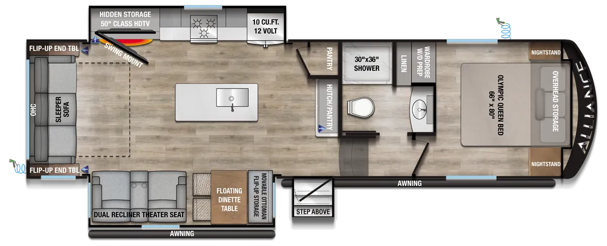 2026 Alliance RV Avenue All-Access 29RL - Floor plan