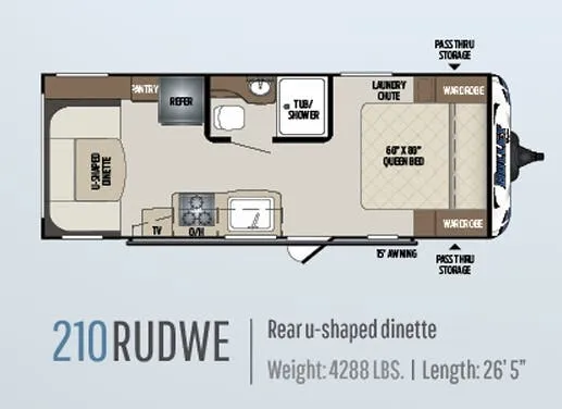 Keystone Bullet 210RUDWE floor plan