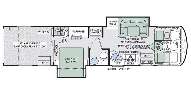 2017 Thor Motor Coach Outlaw 37RB - Floor plan