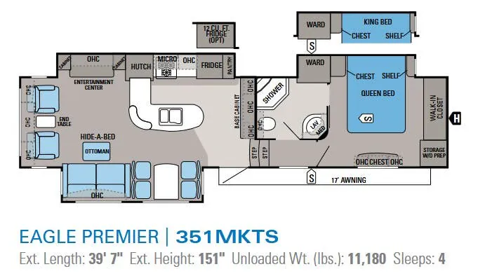 Jayco Eagle Premier 351MKTS floor plan