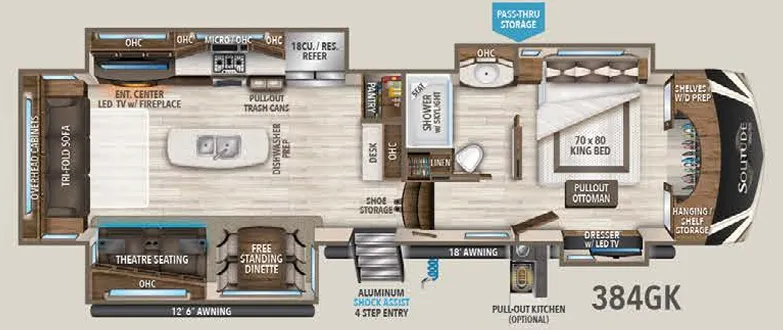 Grand Design Solitude 384GK floor plan