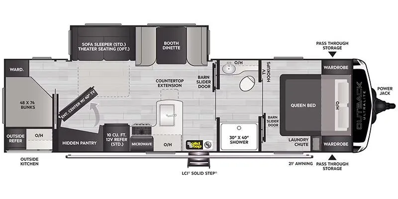 Keystone Outback Ultra-Lite Ultra-Lite 291UBH floor plan