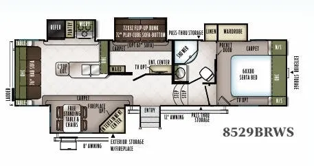 Forest River Flagstaff Classic Super Lite 8529BRWS floor plan