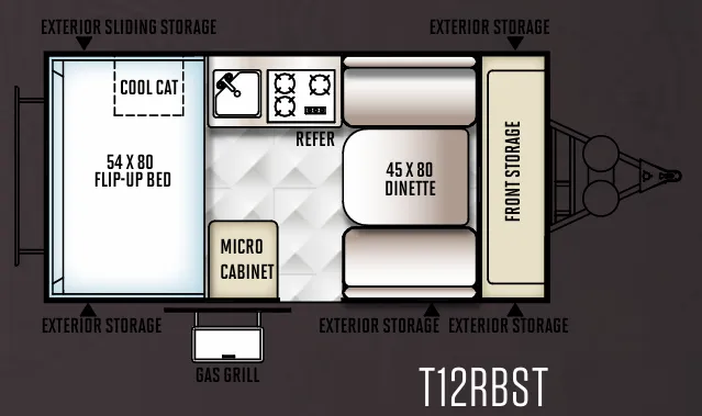 Forest River Flagstaff Hard Side T12RBST floor plan