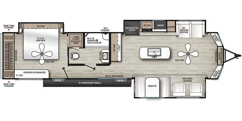 Forest River Aurora 39FLTS floor plan