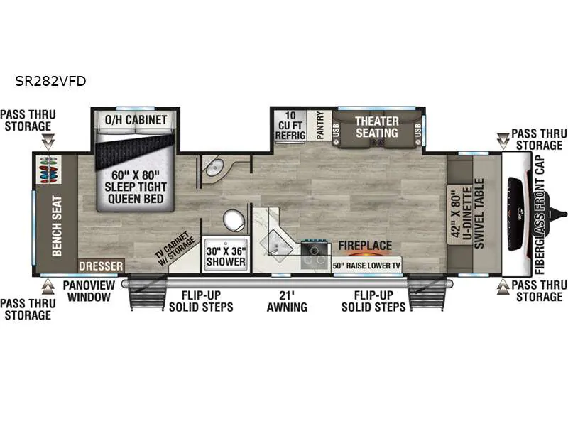 2026 Venture RV Stratus SR282VFD - Floor plan