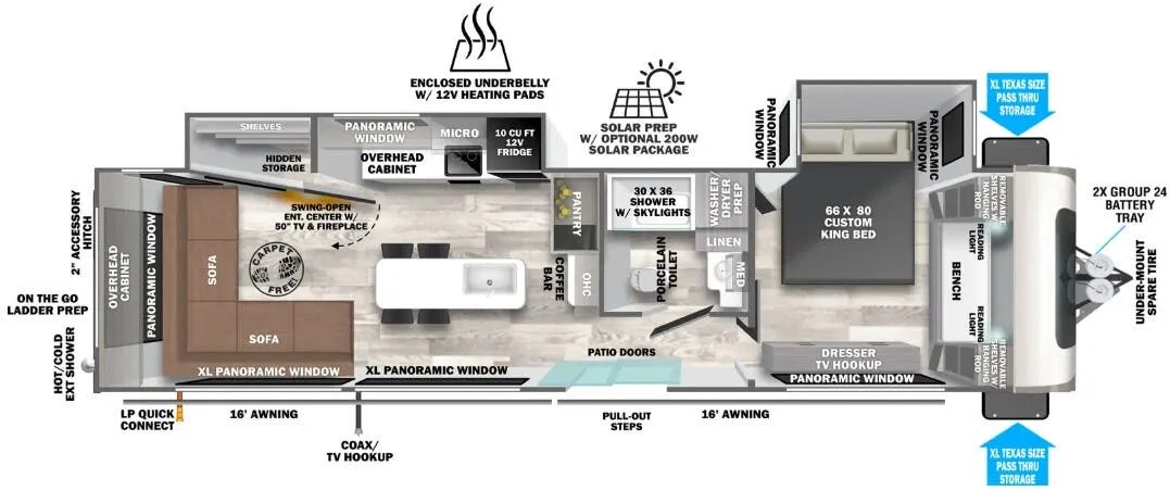2024 Forest River Salem Hemisphere 322VIEW - Floor plan