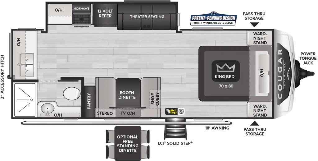 2024 Keystone RV Cougar Half-Ton 22MLS floor plan