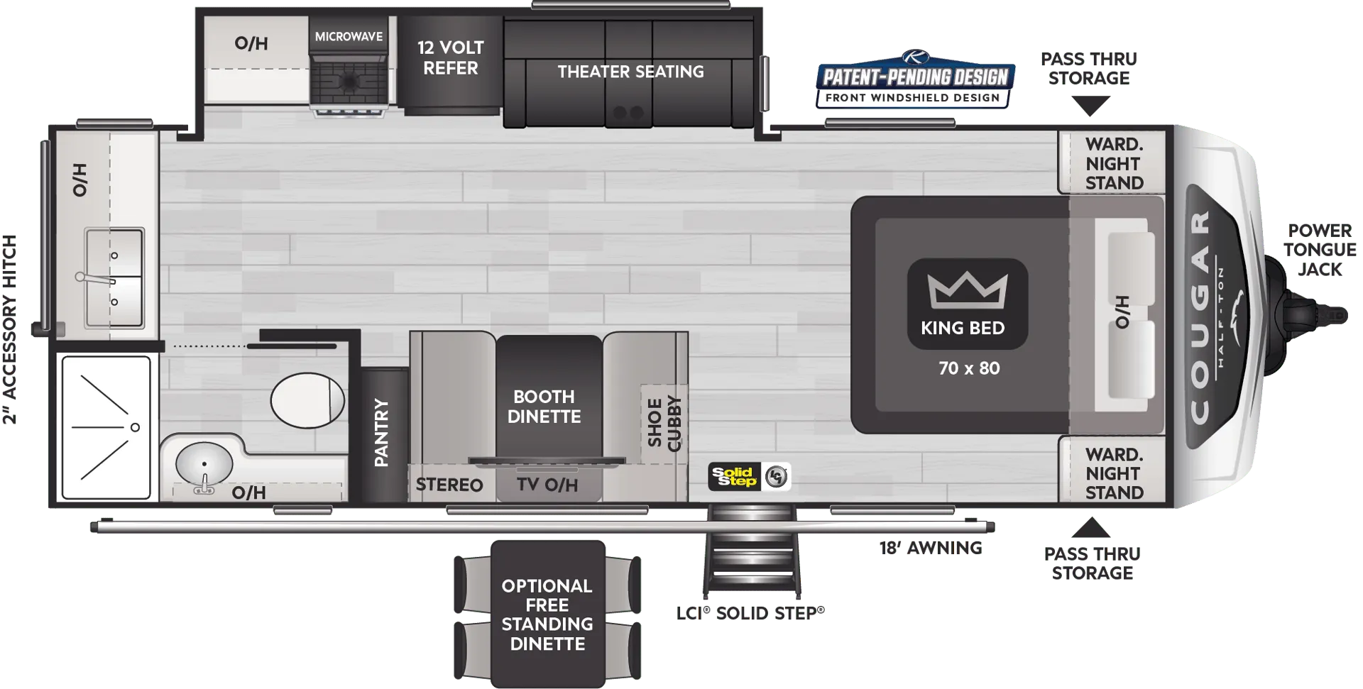 2024 Keystone RV Cougar Half-Ton 22MLS - Floor plan