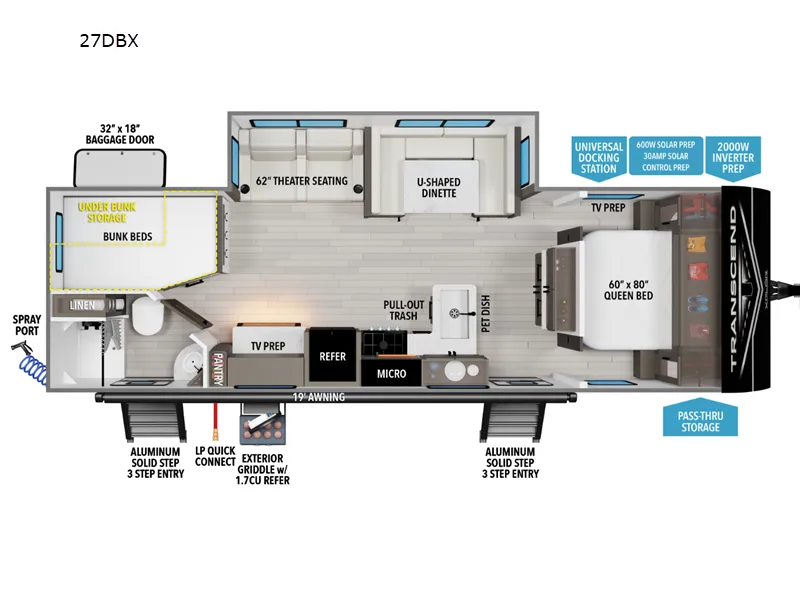 2027 Grand Design Transcend Xplor 27DBX floor plan