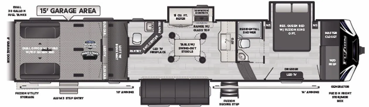 Keystone Fuzion 419 floor plan